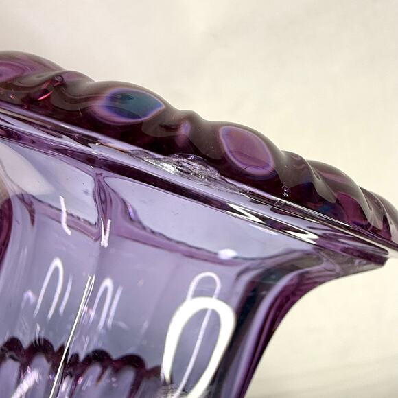 Vintage Friedrich Kristall Germany Lead Crystal Purple Vase - Picture 8 of 8